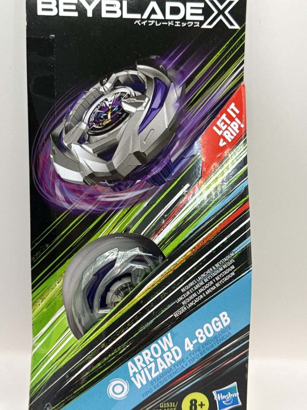 Hasbro Beyblade X Arrow Wizard 4-80GB Booster Pack Stamina Type Top - Picture 2 of 7